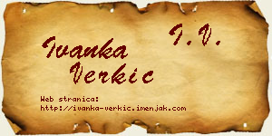 Ivanka Verkić vizit kartica